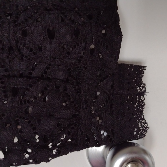 Free People Intimately Black Lace Gothic Victorian Bohemian Top size Small - Picture 9 of 13